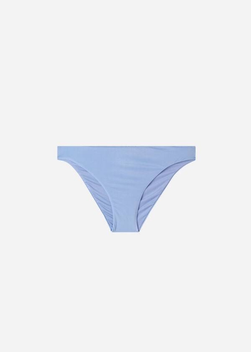 Calzedonia Indonesia Eco rise Women's Bikini Bottoms Blue | CA 2713GL