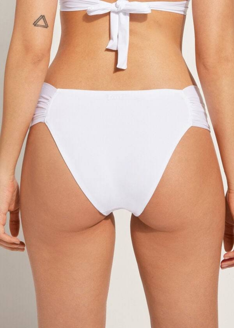 Calzedonia Indonesia Eco rosa Women's Bikini Bottoms White | CA 2708WY