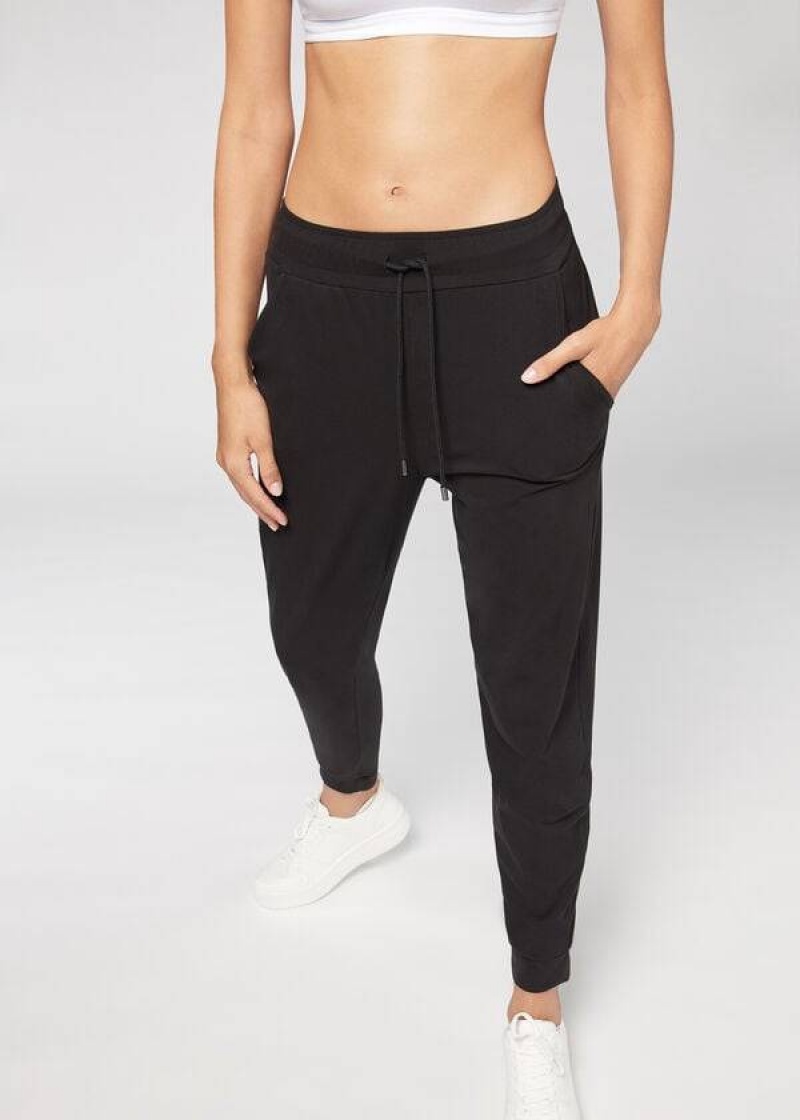 Calzedonia Jogger in Ultra Light Supima Cotton Women's Pants Black | CA 1457RW