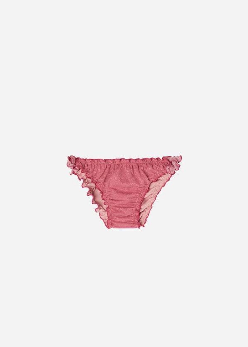 Calzedonia Lamé Bottom Lisbona Kids\' Swimsuits Pink | CA 1151PQ