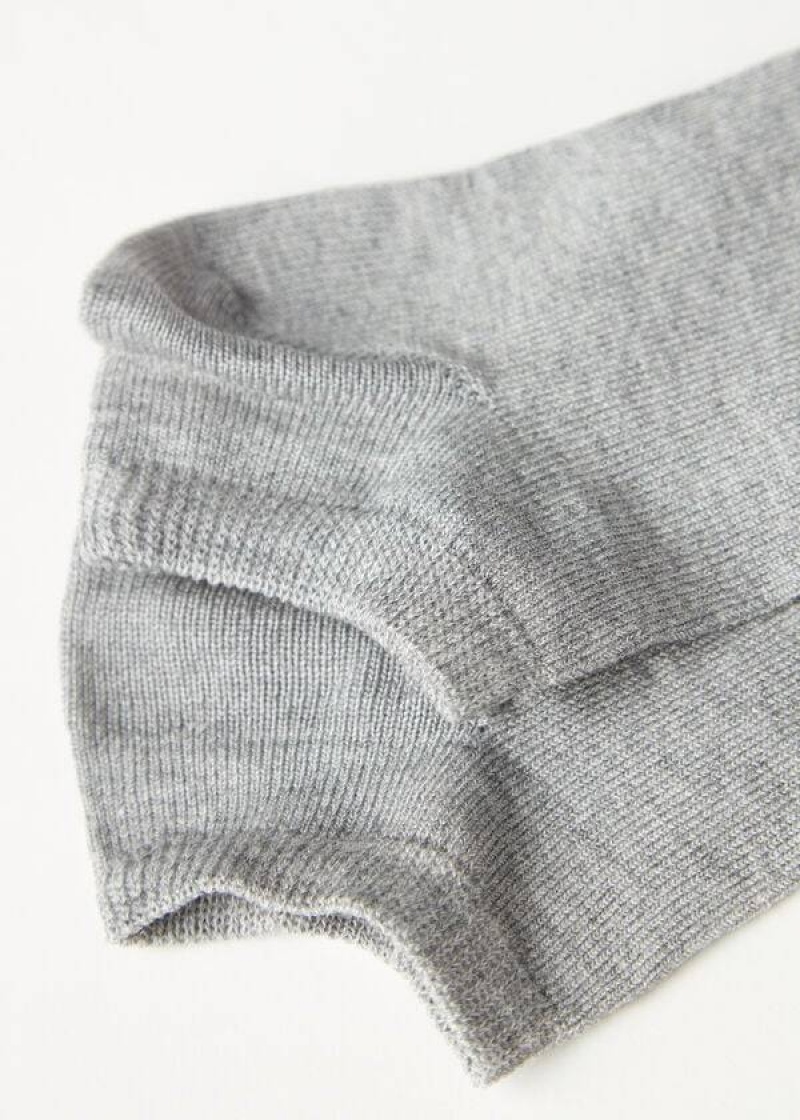 Calzedonia Light Cotton Ankle Short Kids' Socks Grey | CA 1076DN