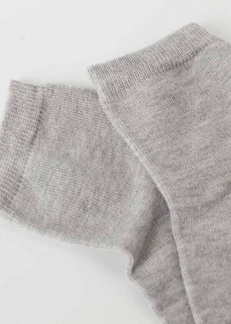 Calzedonia Light Cotton Short Kids' Socks Grey | CA 1080JJ