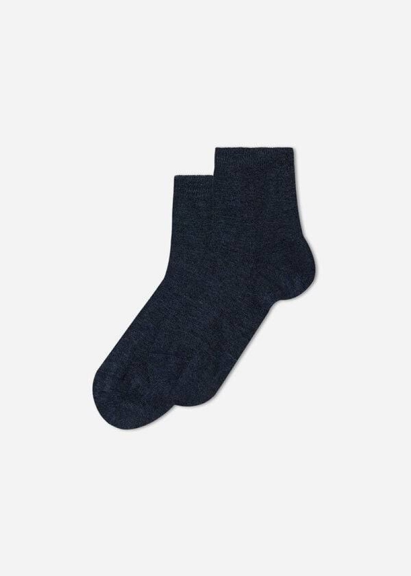 Calzedonia Light Cotton Short Kids\' Socks Blue | CA 1007CE