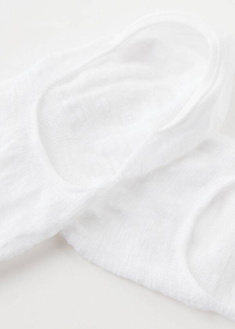 Calzedonia Linen and Viscose Invisible Women's Socks White | CA 1972NB