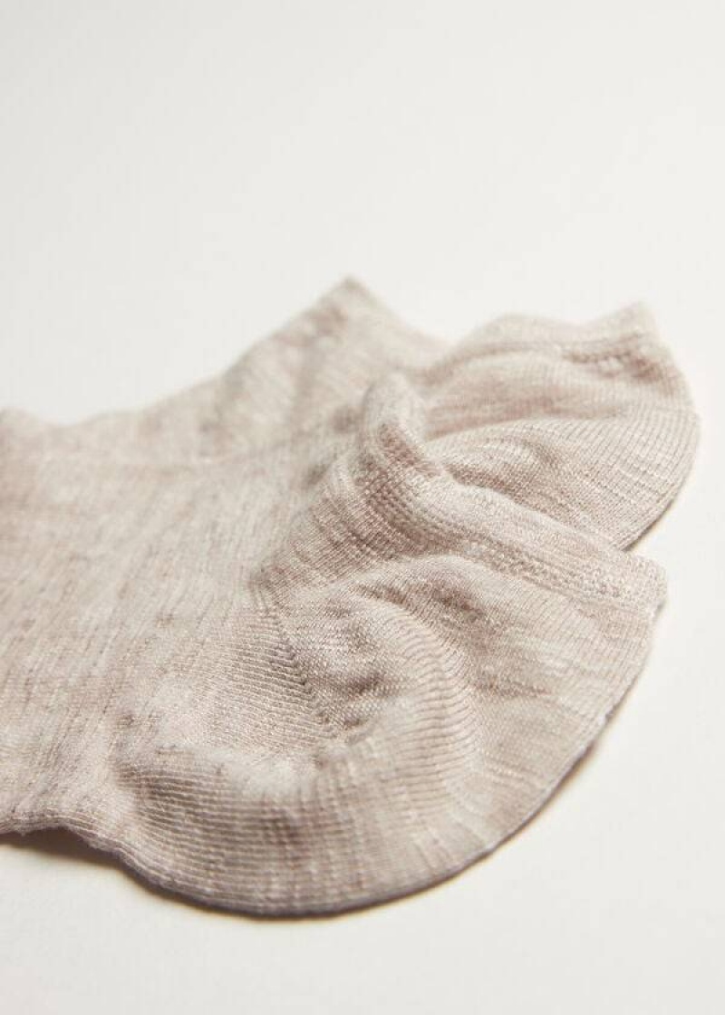 Calzedonia Linen and Viscose No-show Women's Socks Beige | CA 1896QZ