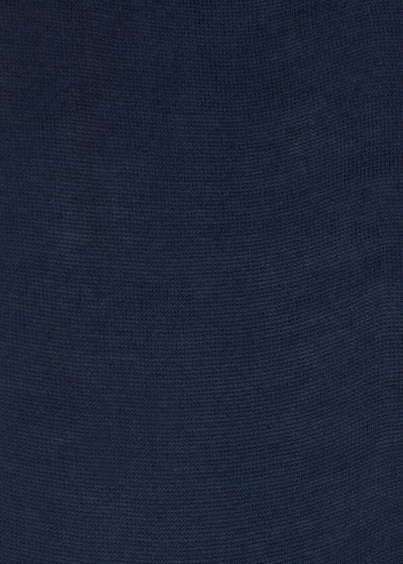 Calzedonia Lisle Thread Crew Men's Socks Navy | CA 1383IS