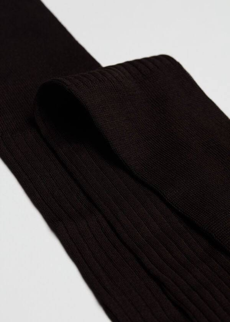 Calzedonia Lisle Thread Ribbed Long Men's Socks Brown | CA 1434UT