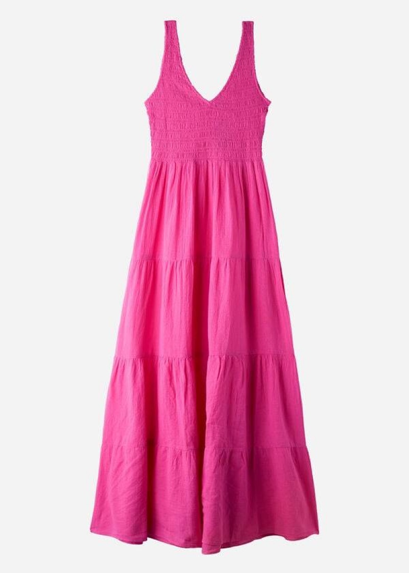 Calzedonia Long Dress with Ruffled Skirt Women's Cover Ups Pink | CA 2089SO