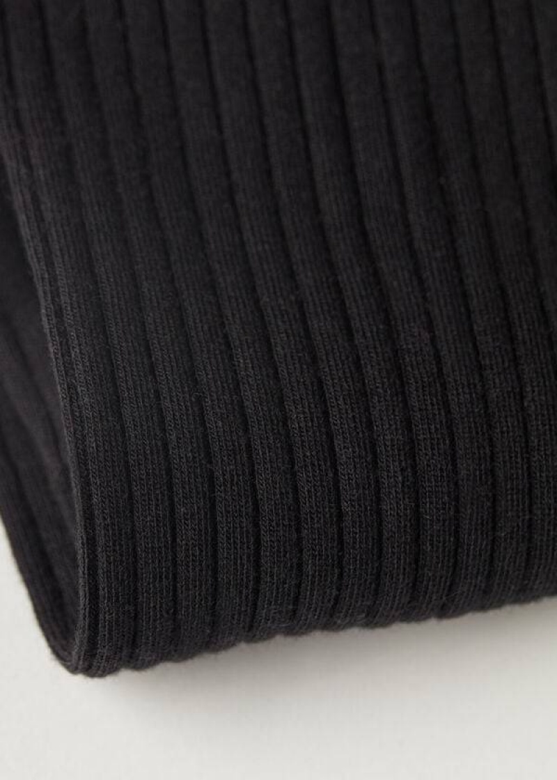 Calzedonia Long Ribbed Cashmere Women's Socks Black | CA 1945BC