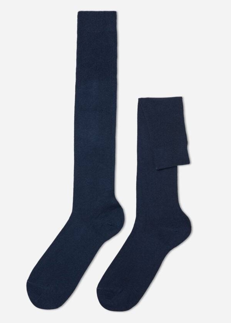 Calzedonia Long with Cashmere Men\'s Socks Navy | CA 1405RW