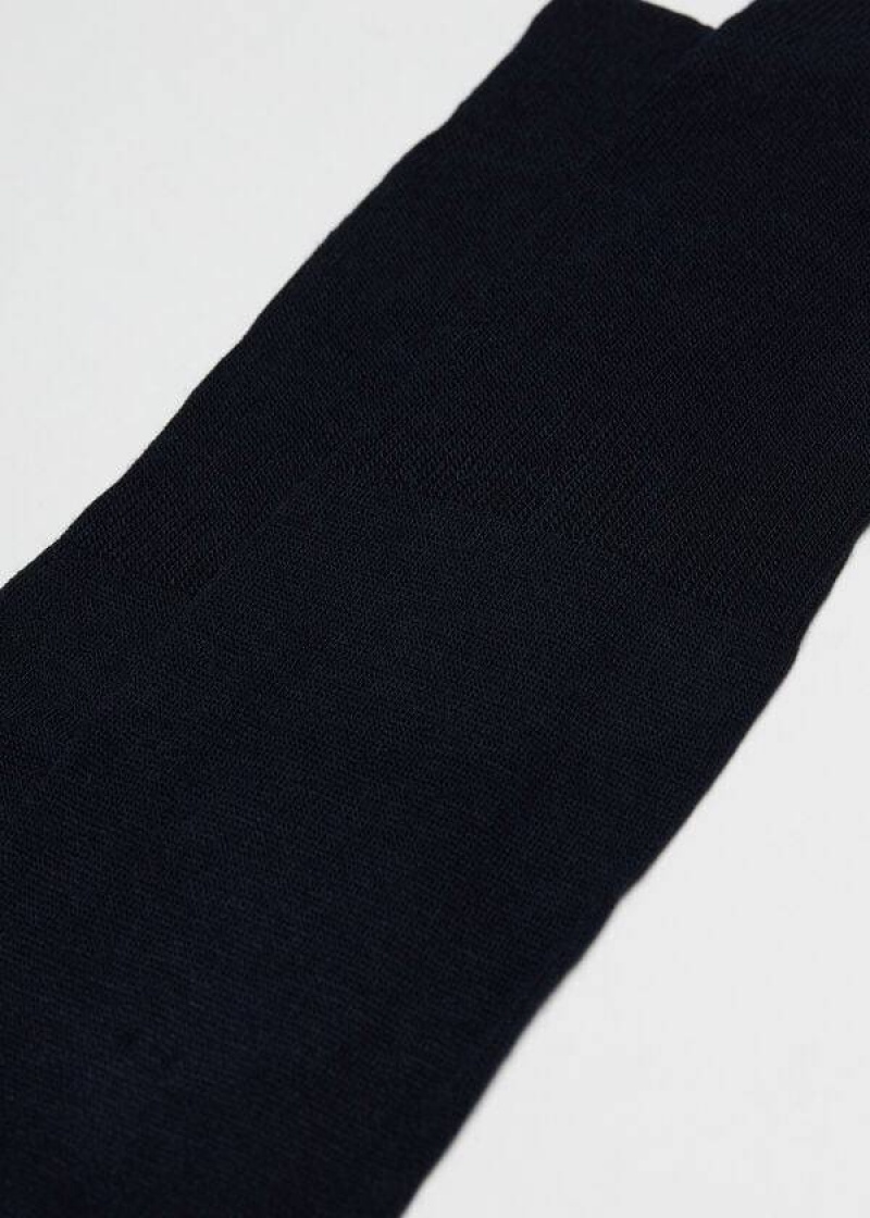 Calzedonia Long with Cashmere Men's Socks Blue | CA 1403WY