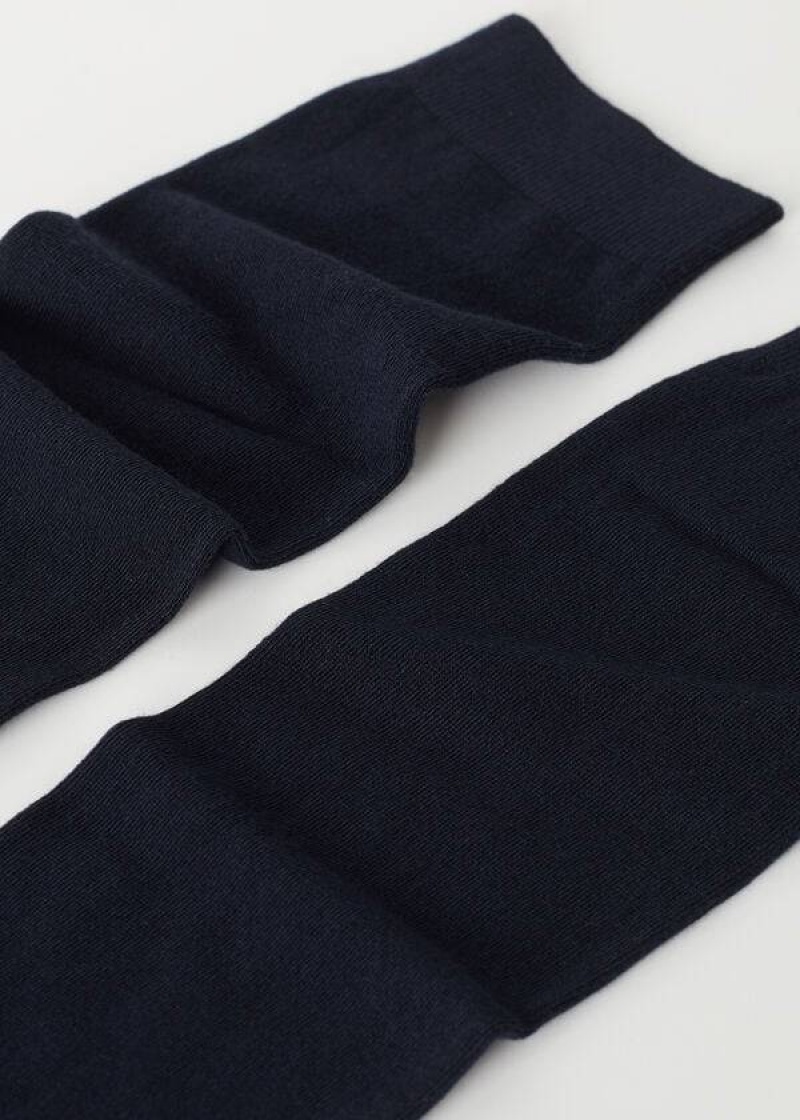 Calzedonia Long with Cashmere Women's Socks Blue | CA 1942XF