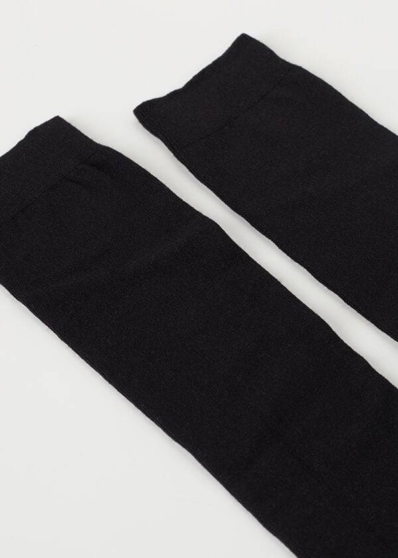 Calzedonia Long with Cashmere Women's Socks Black | CA 1939KI