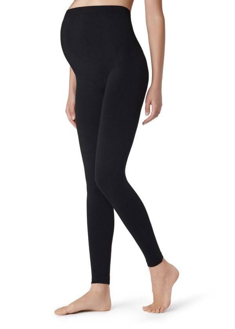 Calzedonia Maternity Opaque Footless Women's Leggings Black | CA 1441FM