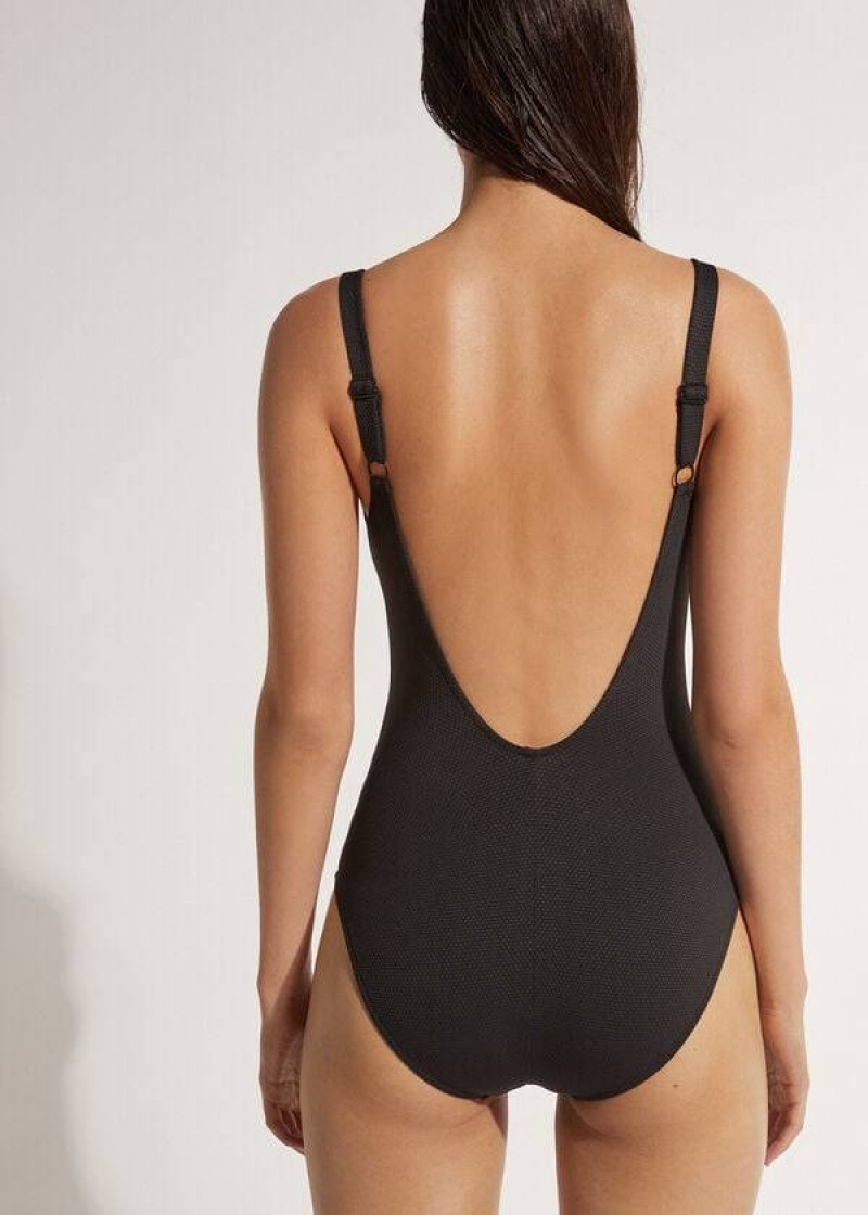 Calzedonia One-Piece Bruxelles Women's Swimsuits Black | CA 2019ZG