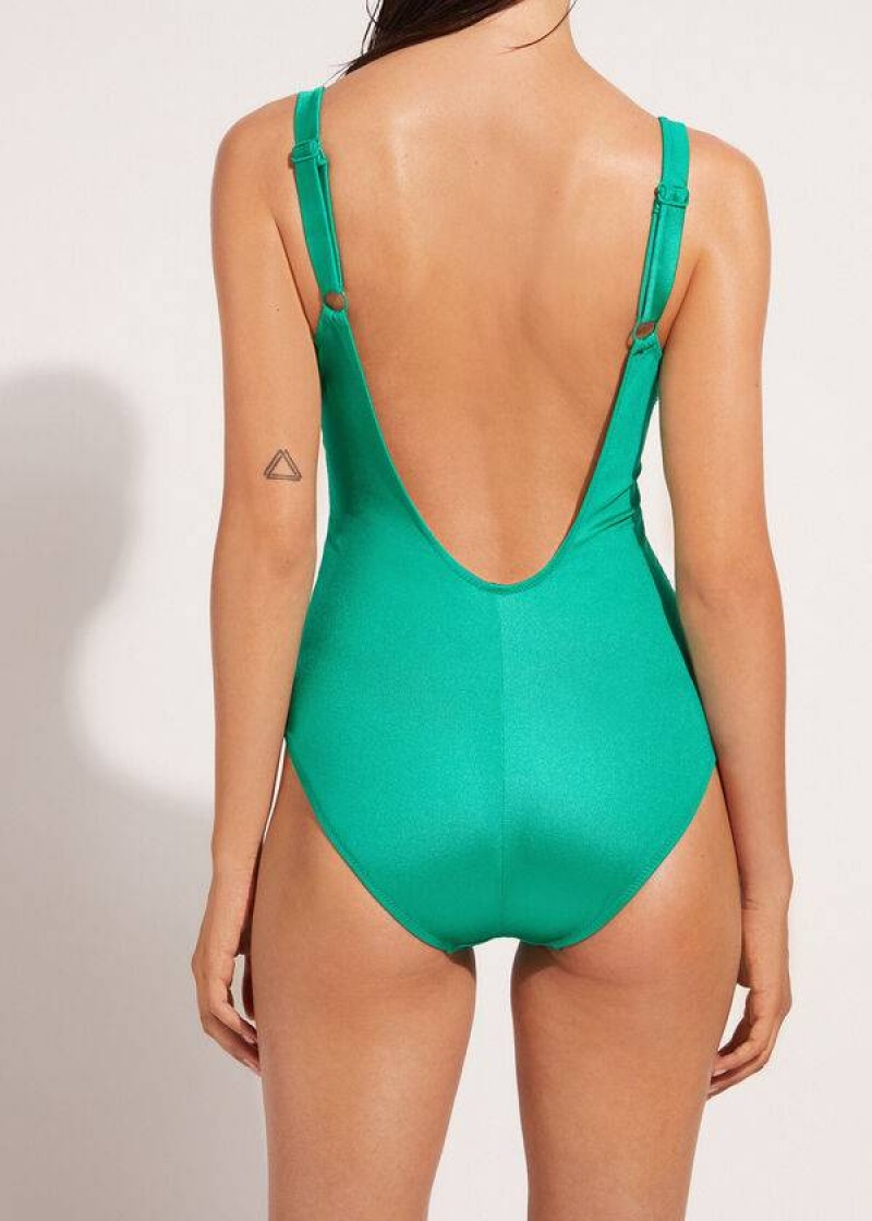 Calzedonia One Piece Cannes Women's Swimsuits Green | CA 2036AP