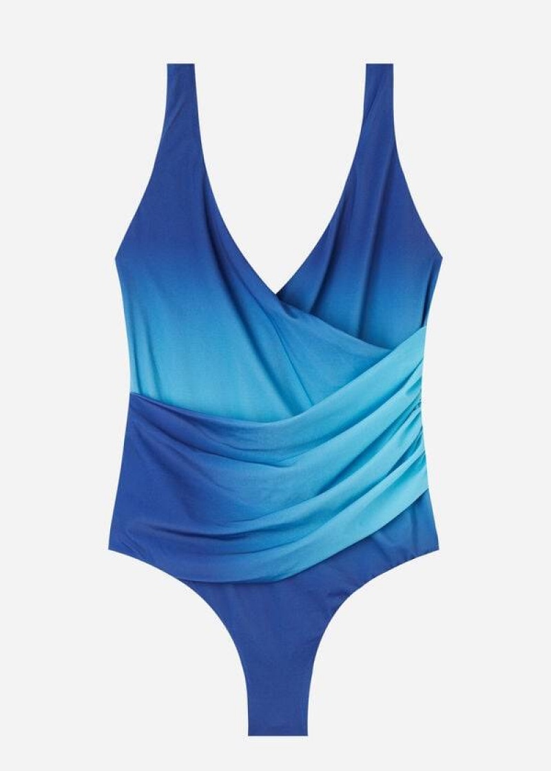 Calzedonia One Piece Denver Women's Swimsuits Blue | CA 2033IS