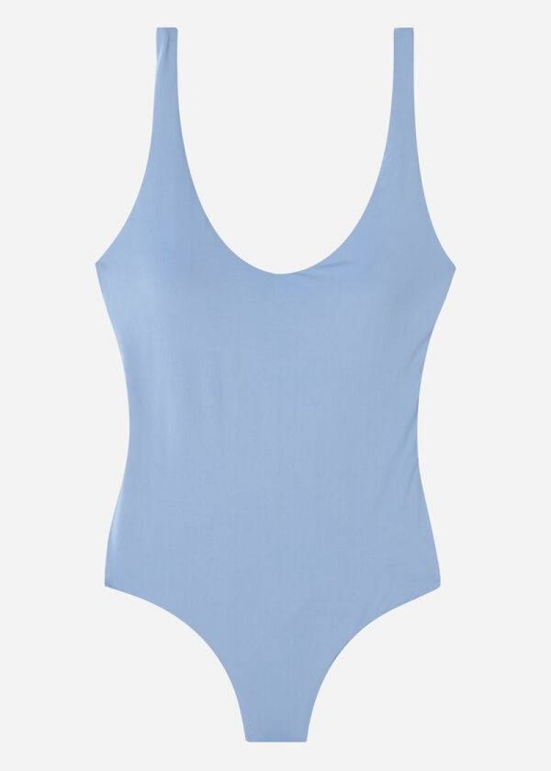 Calzedonia One Piece Indonesia Eco Women's Swimsuits Blue | CA 2031YU