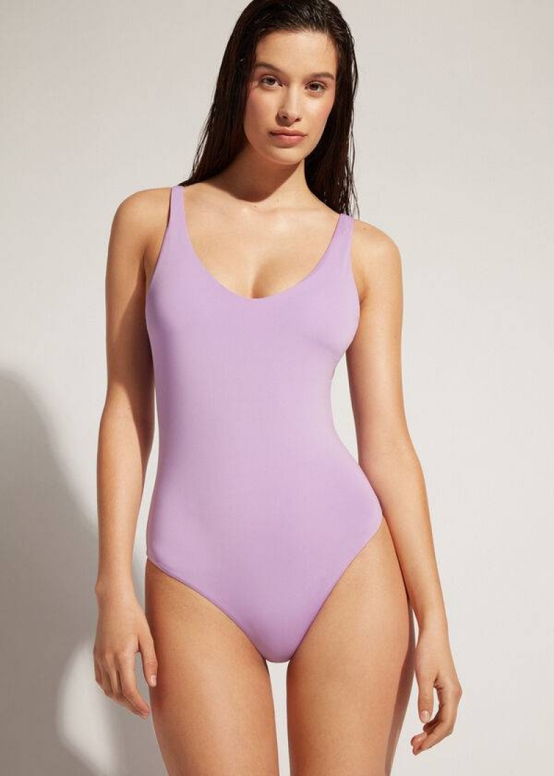 Calzedonia One Piece Indonesia Eco Women\'s Swimsuits Purple | CA 2029RW