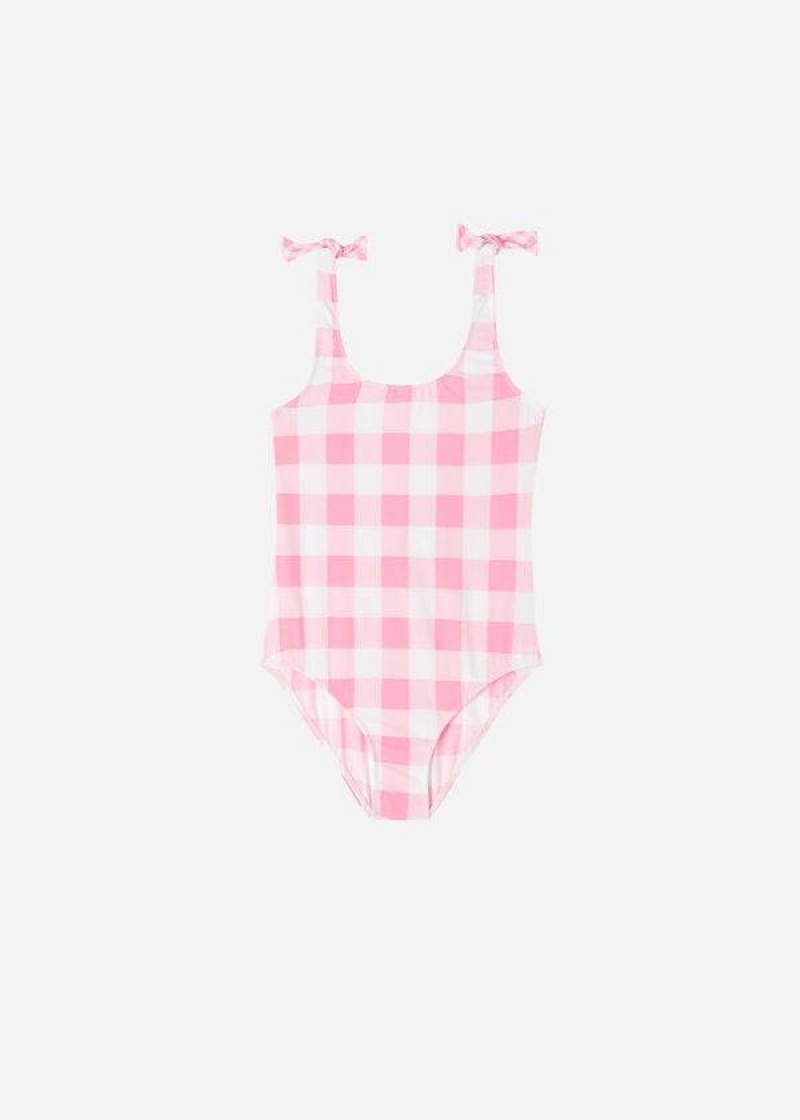 Calzedonia One Piece Lione Kids\' Swimsuits Pink | CA 1147YU