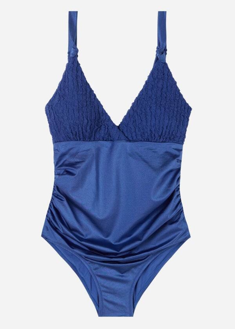 Calzedonia One Piece Marrakech Women's Swimsuits Navy | CA 2024NB