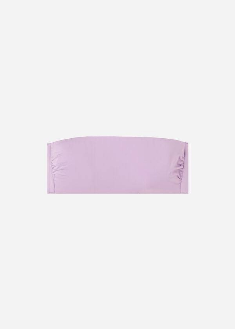 Calzedonia Padded Bandeau Indonesia Eco Strapless Women's Bikini Tops Purple | CA 2383XF