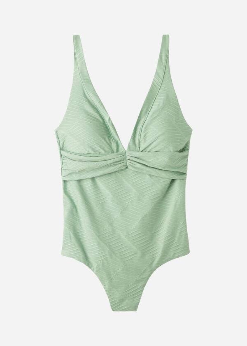 Calzedonia Padded One-Piece Genova Women's Swimsuits Green | CA 2017KI