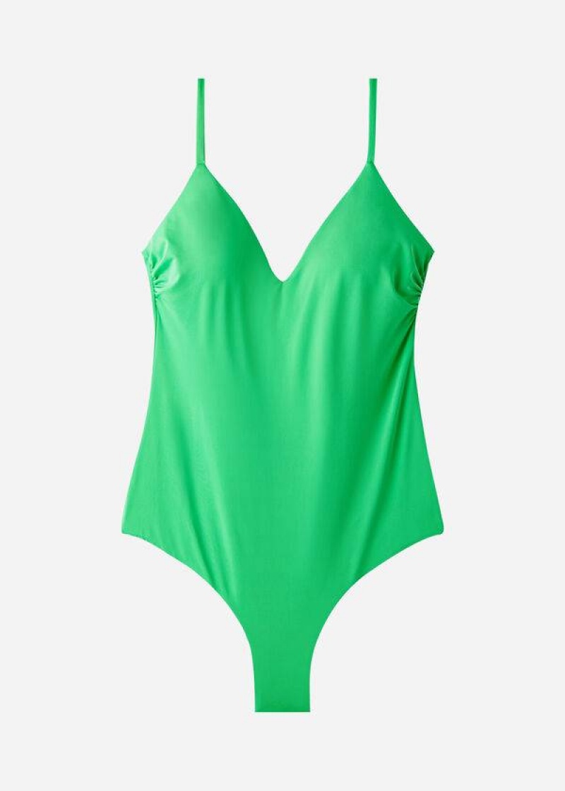 Calzedonia Padded One-Piece Indonesia Women's Swimsuits Green | CA 2012DN