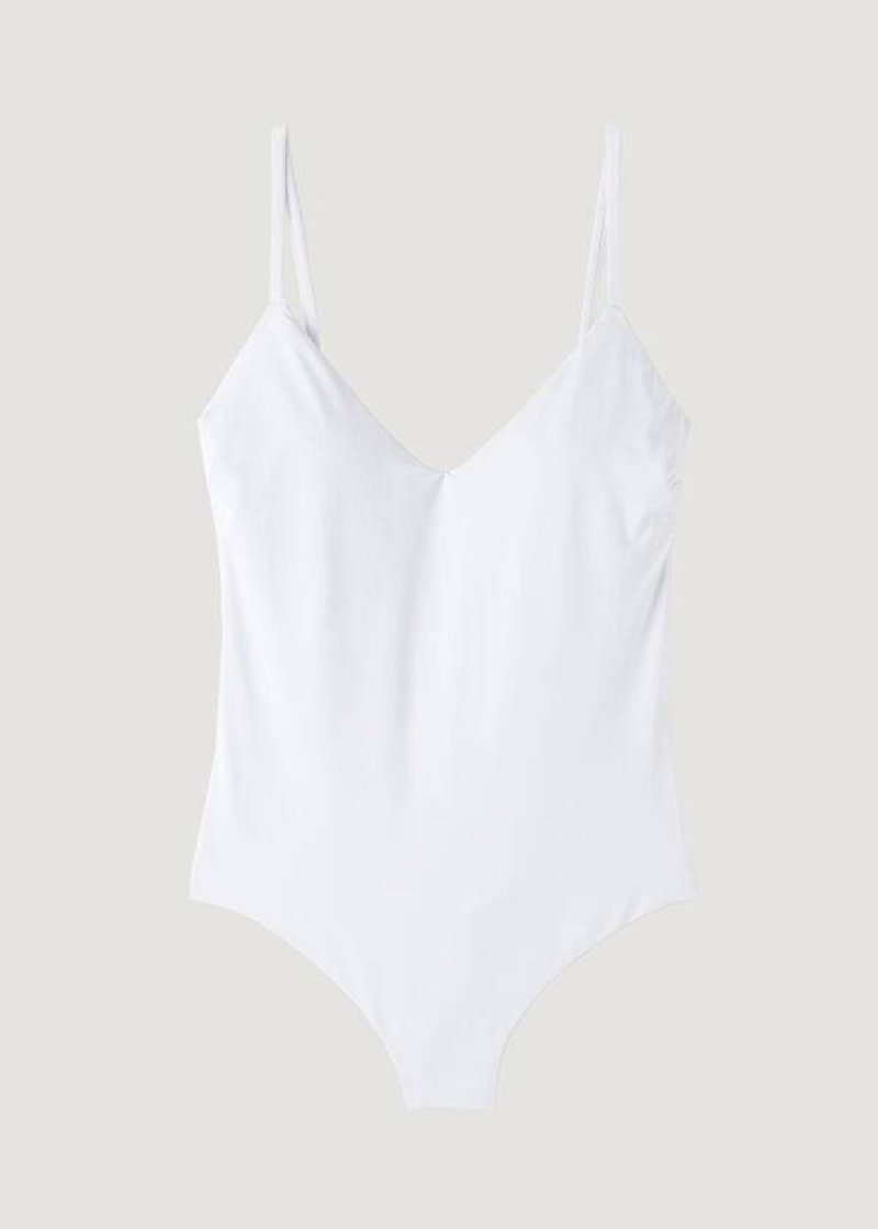 Calzedonia Padded One-Piece Indonesia Women's Swimsuits White | CA 2010AP