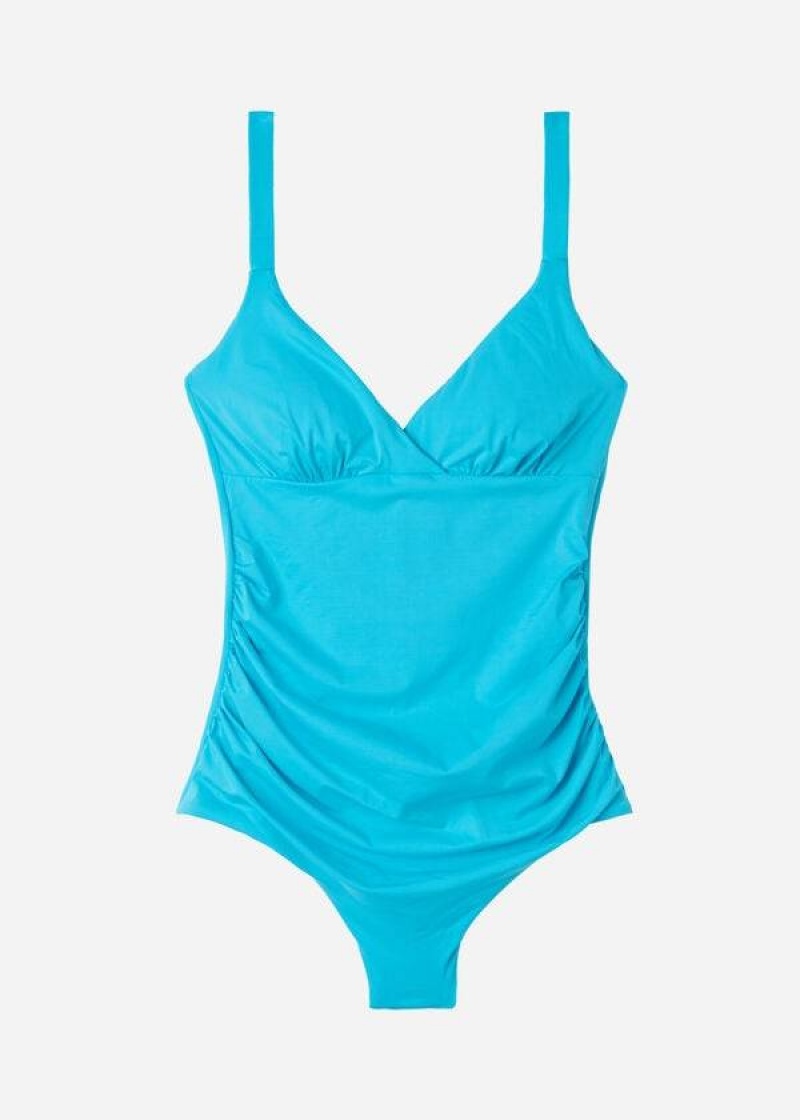 Calzedonia Padded One-Piece Shaping-Effect Indonesia Women's Swimsuits Turquoise | CA 2001WY