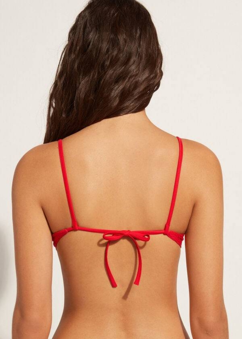 Calzedonia Padded Push-Up Casablanca Women's Bikini Tops Red | CA 2344IS