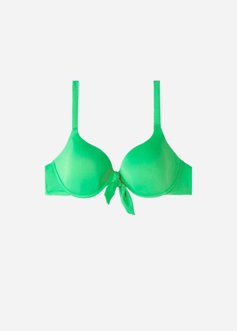 Calzedonia Padded Push-Up Indonesia Women's Bikini Tops Green | CA 2338FM