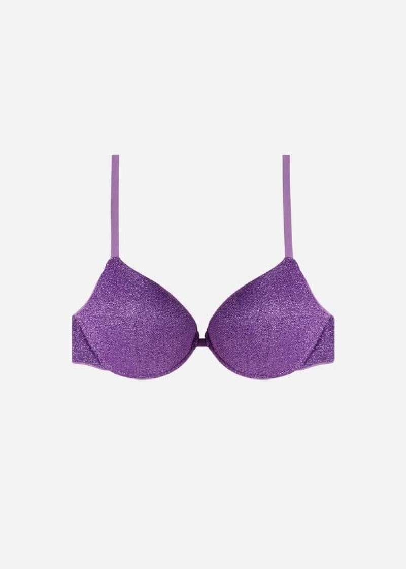 Calzedonia Padded Push-Up Las Vegas Women's Bikini Tops Purple | CA 2333LH