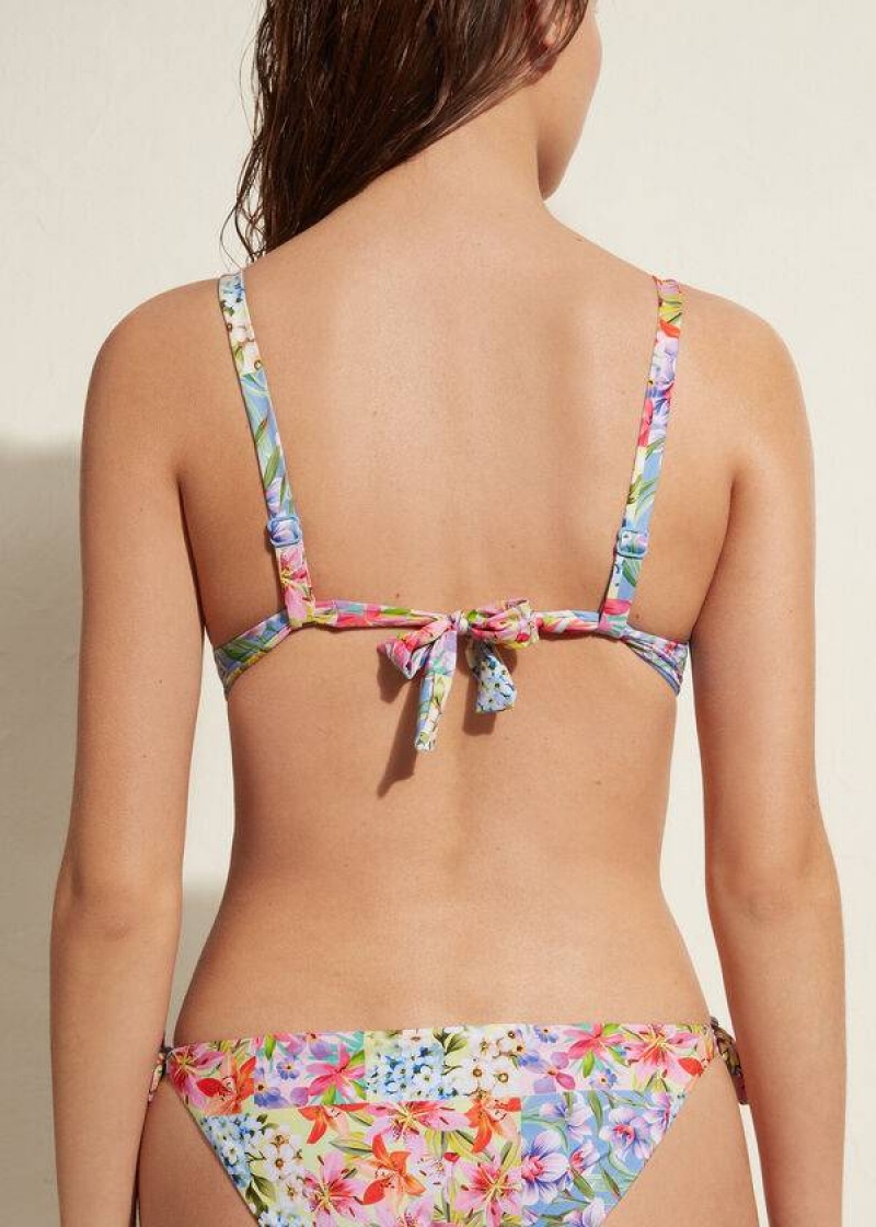 Calzedonia Padded Push-Up Minorca Eco Women's Bikini Tops Multicolor | CA 2325QZ