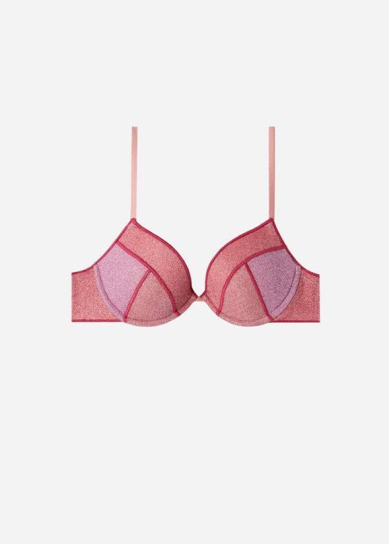 Calzedonia Padded Push-up Lisbona Women's Bikini Tops Pink | CA 2331XF