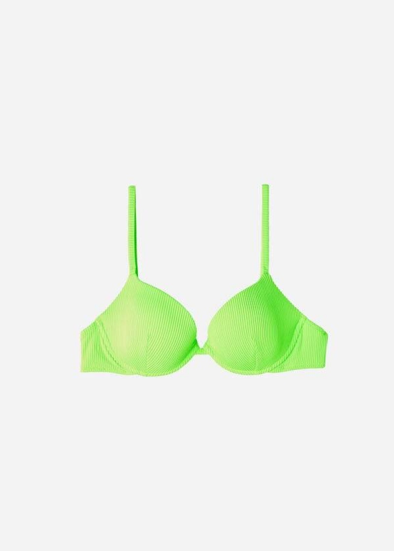 Calzedonia Padded Push-up New York Women's Bikini Tops Green | CA 2319UT