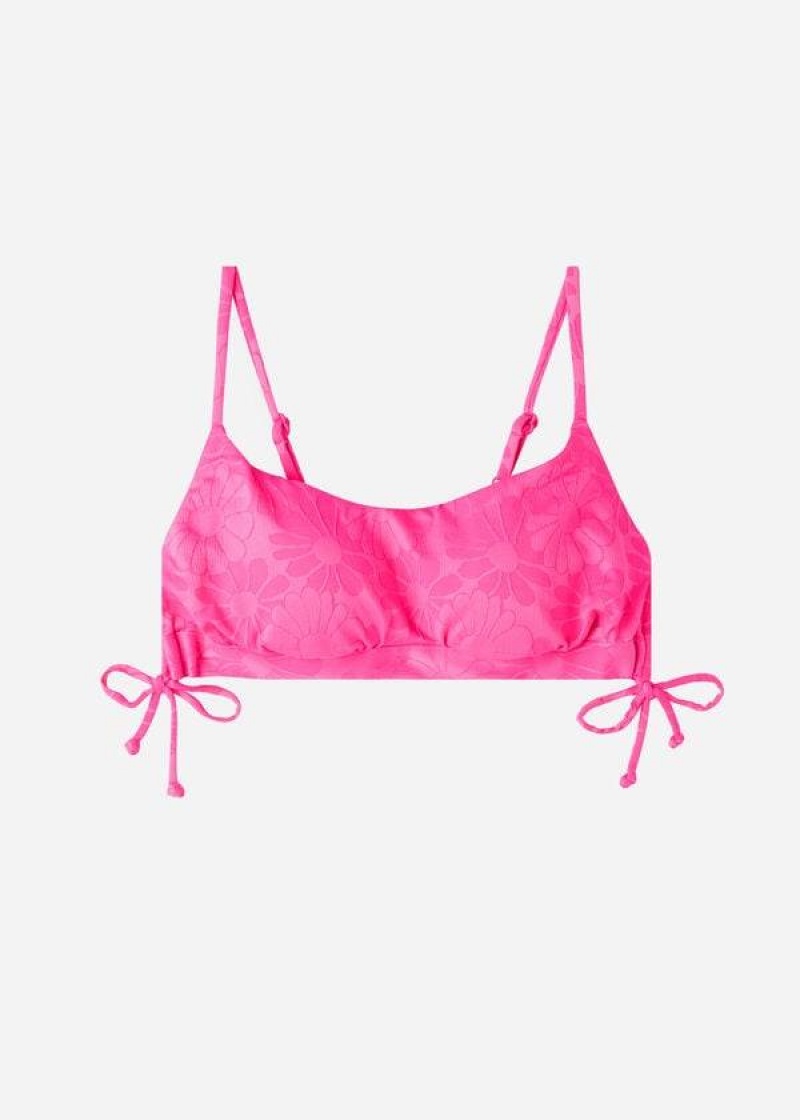 Calzedonia Padded Tank-Style Antibes Women's Bikini Tops Pink | CA 2308VD