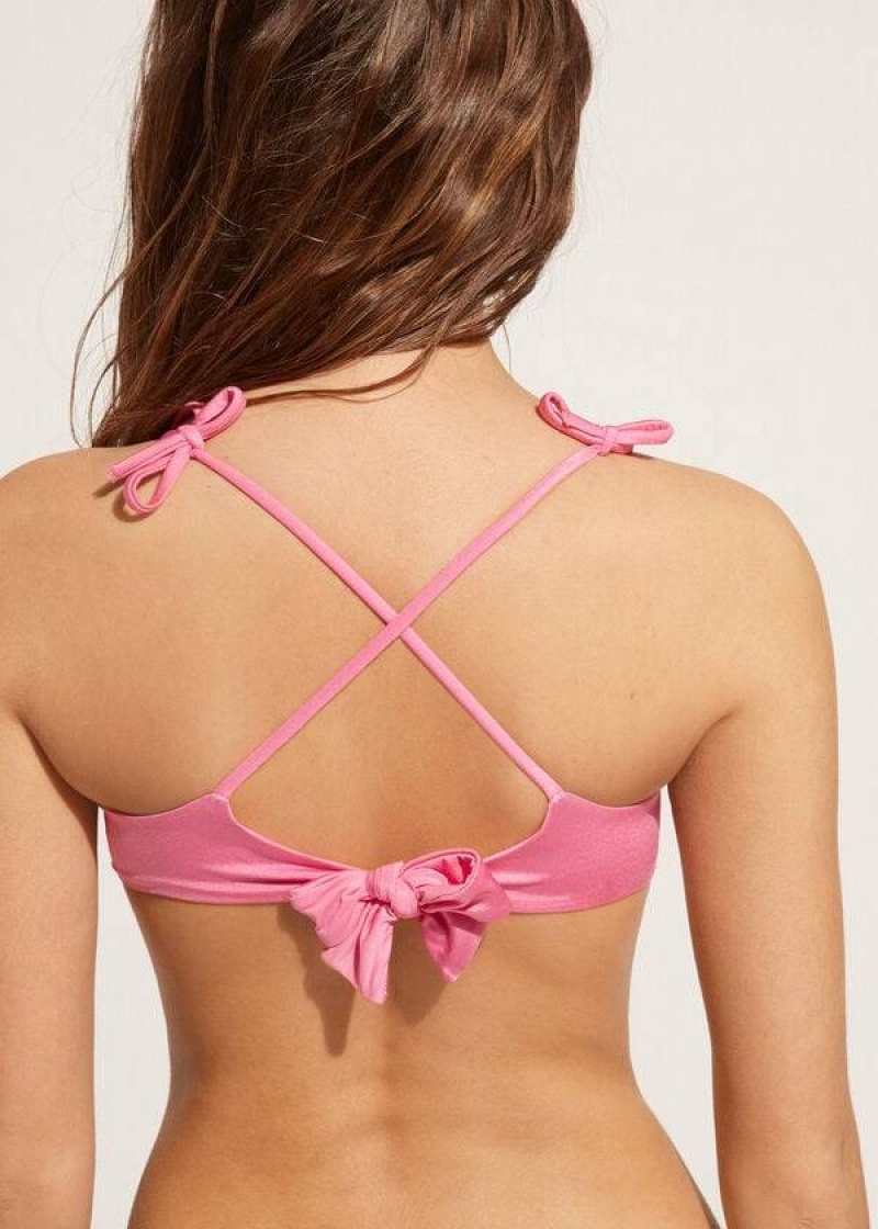 Calzedonia Padded Tank-Style Cannes rosa Women's Bikini Tops Pink | CA 2302JJ