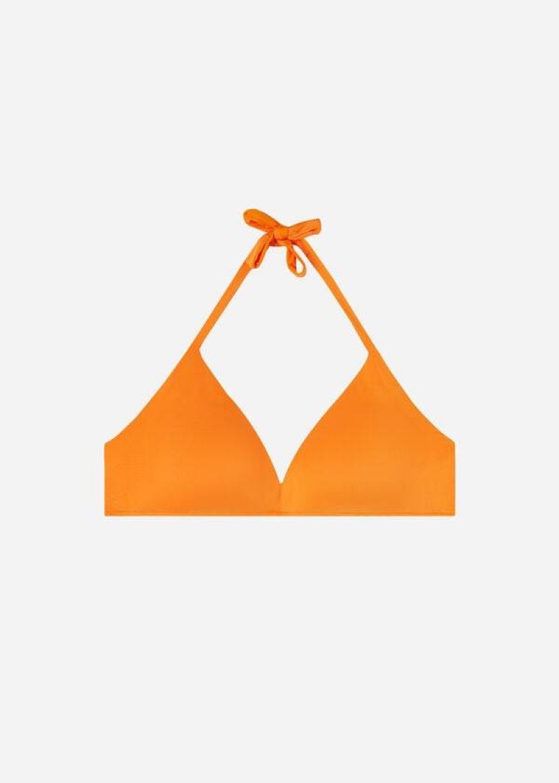 Calzedonia Padded Triangle Indonesia Eco Women's Bikini Tops Orange | CA 2284NB