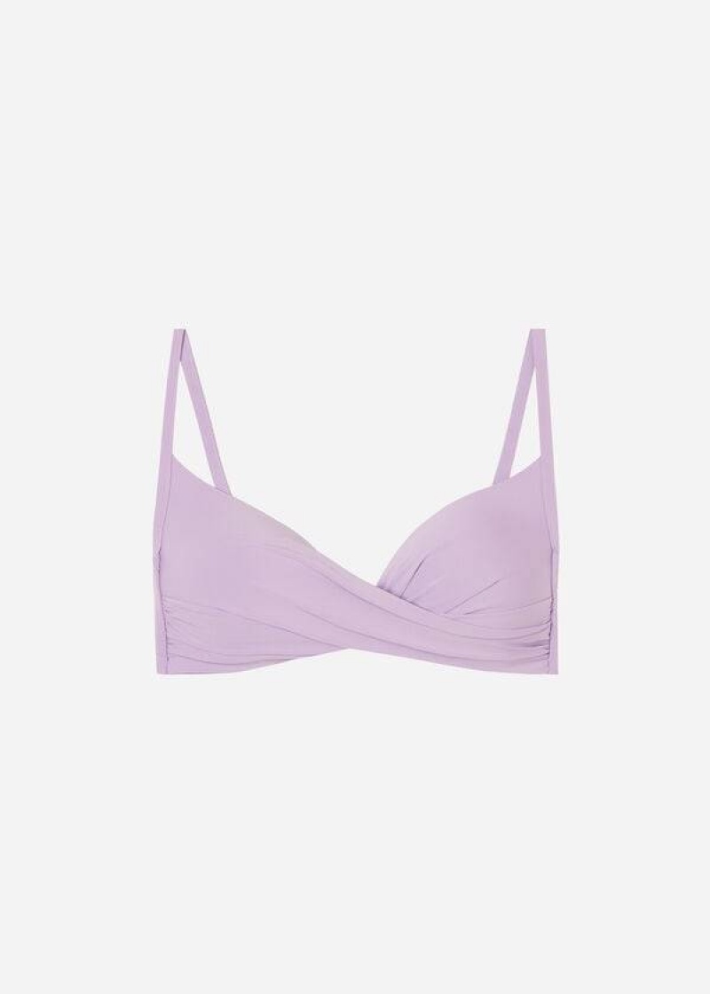 Calzedonia Padded Triangle Indonesia Eco Women's Bikini Tops Purple | CA 2282VD