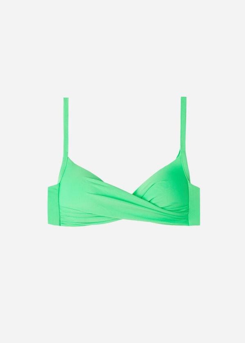 Calzedonia Padded Triangle Indonesia Eco cobey Women's Bikini Tops Mint | CA 2279ZG