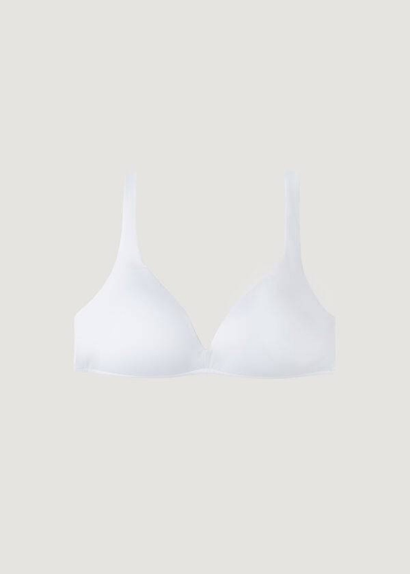 Calzedonia Padded Triangle Indonesia Eco Sexy Women's Bikini Tops White | CA 2268OR