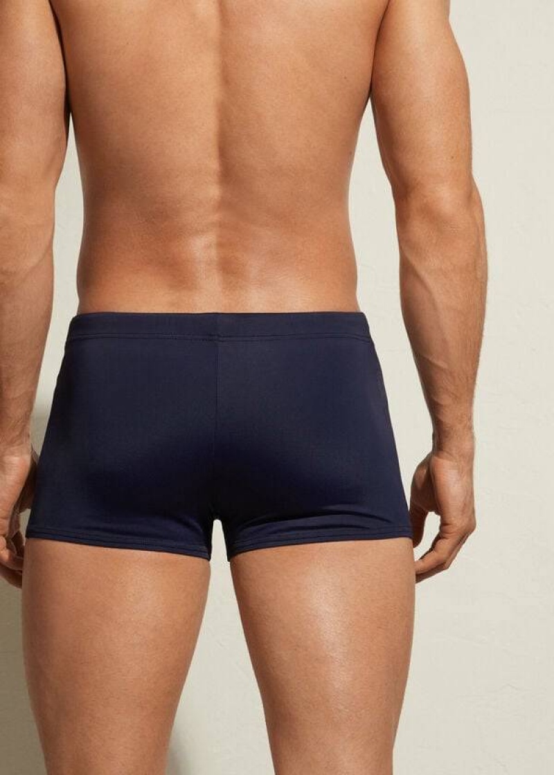 Calzedonia Panama Men's Swim Trunks Navy | CA 1269BC