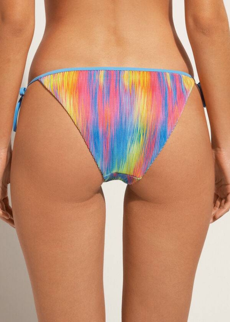 Calzedonia Pleated String Maiorca Women's Bikini Bottoms Multicolor | CA 2680EX