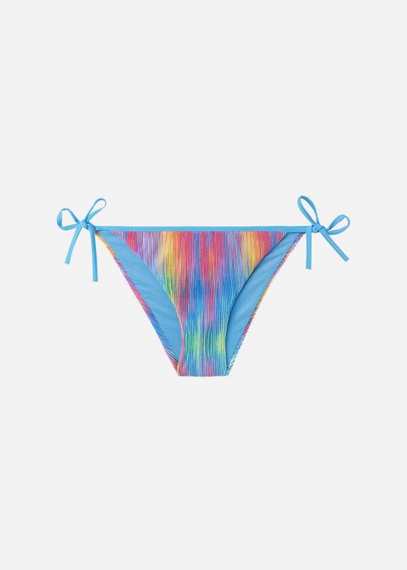 Calzedonia Pleated String Maiorca Women's Bikini Bottoms Multicolor | CA 2680EX