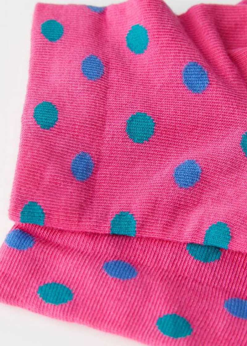 Calzedonia Polka Dot Pattern Short Women's Socks Pink | CA 1721IS