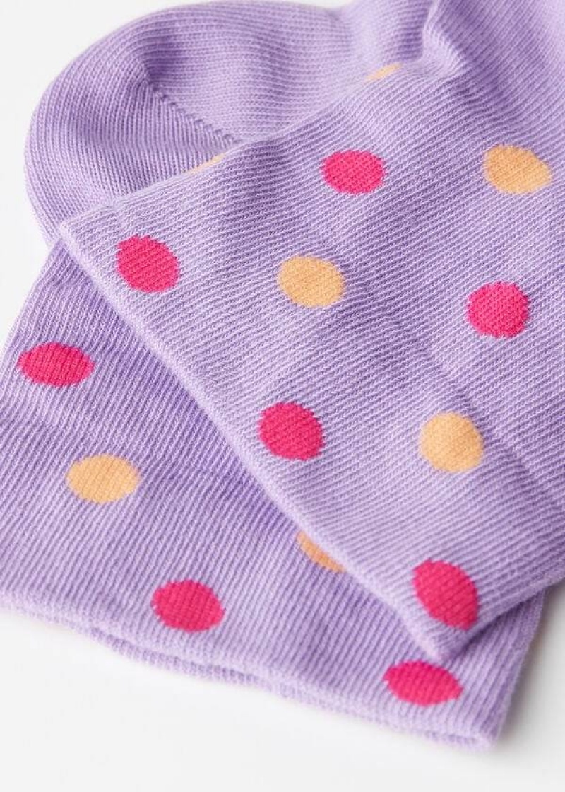 Calzedonia Polka Dot Pattern Short Women's Socks Purple | CA 1719YU