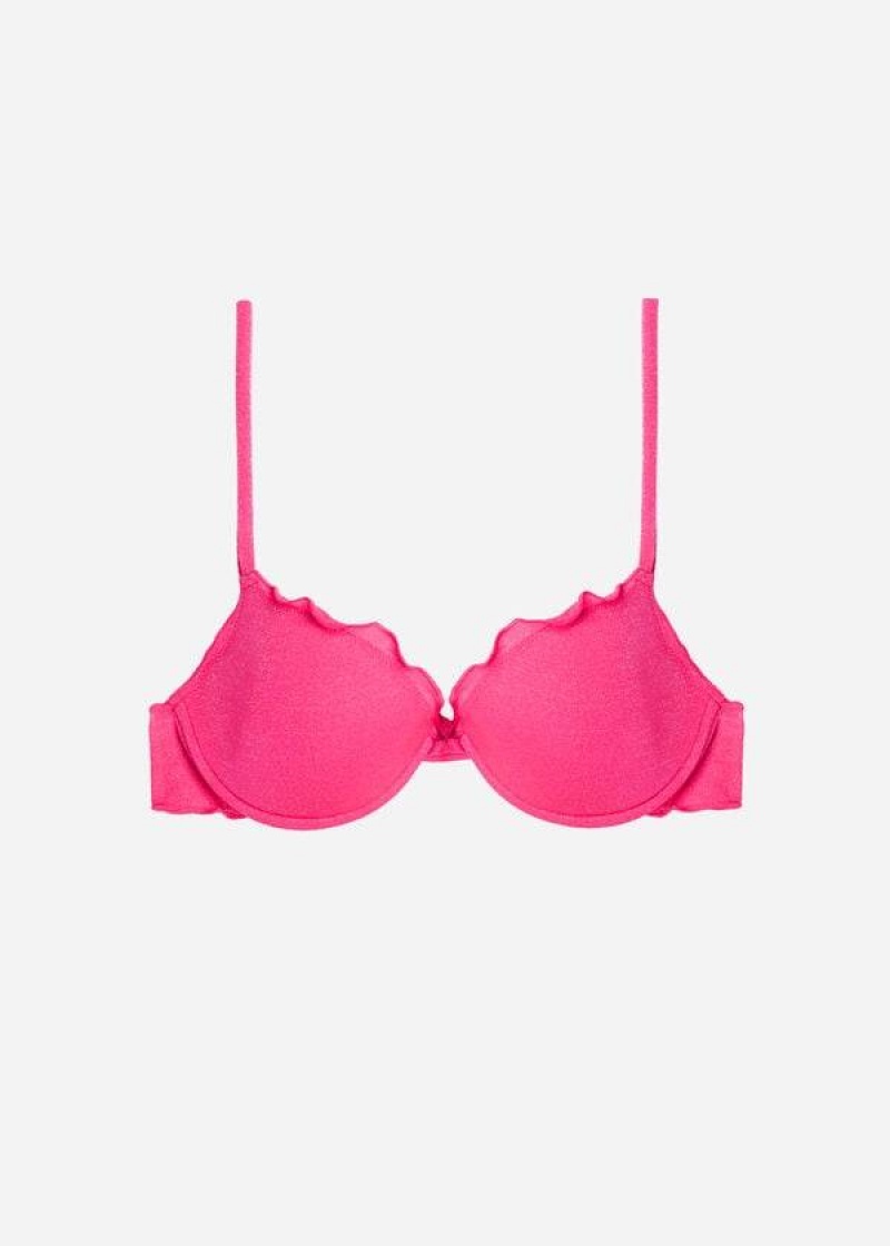 Calzedonia Push Up Formentera Women's Bikini Tops Pink | CA 2250JJ