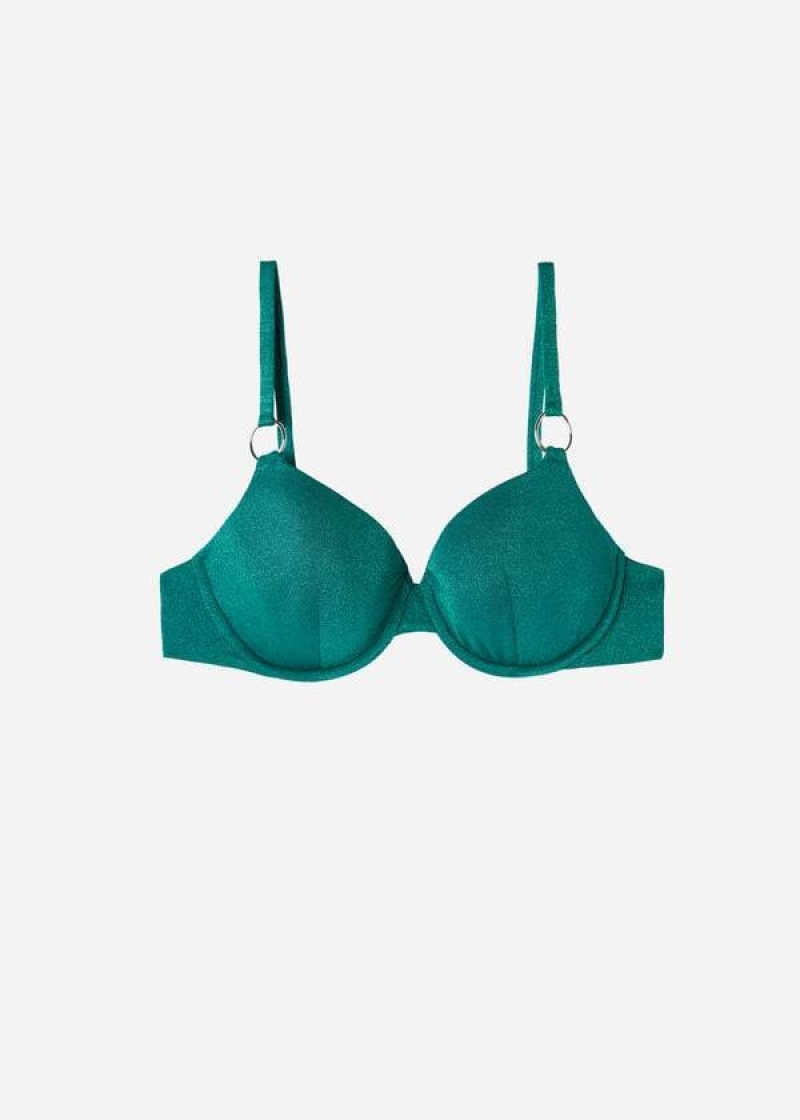 Calzedonia Push Up Hollywood Women's Bikini Tops Green | CA 2247FM