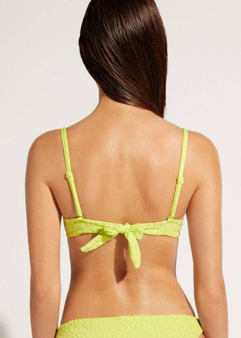 Calzedonia Removable Padding Push Up Bangkok Women's Bikini Tops Green | CA 2235WY